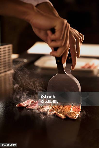 Beef Teppanyaki Stock Photo - Download Image Now - Teppan Yaki, Beef, Cooking