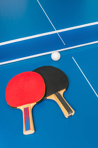 istock Sport game concept. Ping pong rackets and ball on table. 503250888