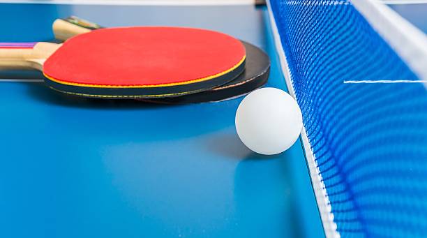 istock Table tennis net and equipment for playing ping pong. 503251286