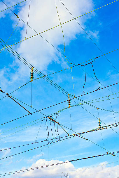 istock catenary in winter at the station 503251446