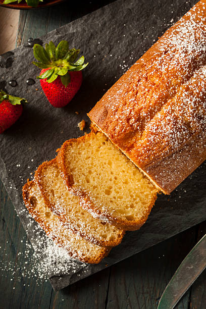 istock Homemade Pound Cake with Strawberries 503256083