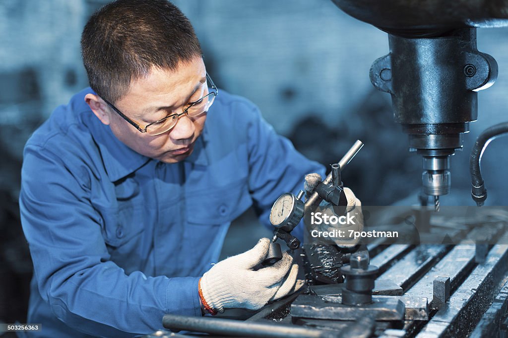 Engineer on routine maintenance engineer on routine maintenance Micrometer Stock Photo