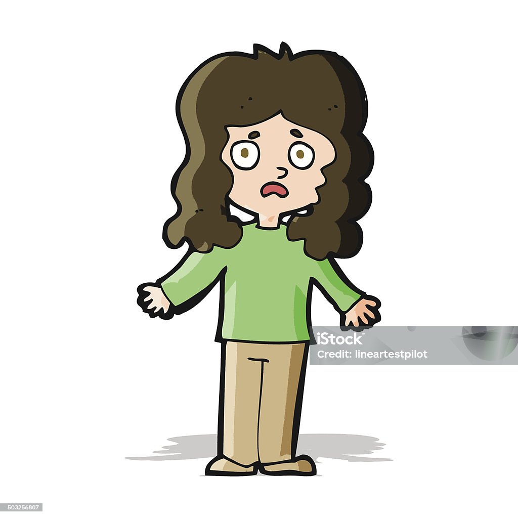 Cartoon Worried Woman Stock Illustration - Download Image Now - Adult