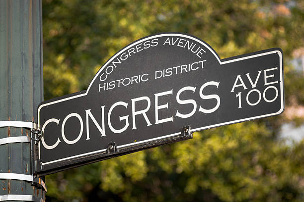 istock Congress Avenue sign in Austin, Texas 503257403