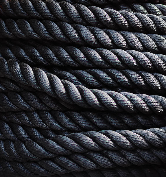 Black Ropes Background Stock Photo - Download Image Now - Rope