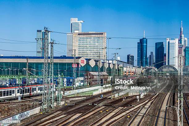 Entrance Of Central Station In Frankfurt With Skyline Stock Photo - Download Image Now