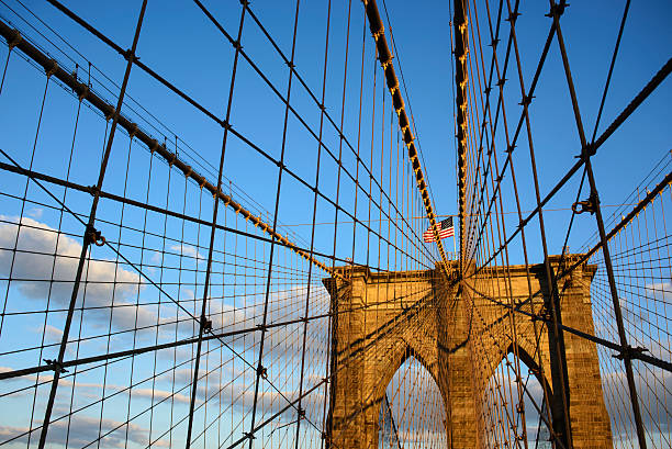 Dettaglio del ponte di Brooklyn - foto stock
