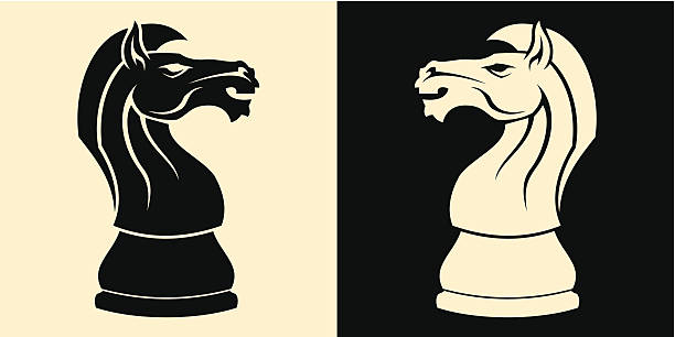 illustrazioni stock, clip art, cartoni animati e icone di tendenza di cavallo - black hobbies chess knight chess