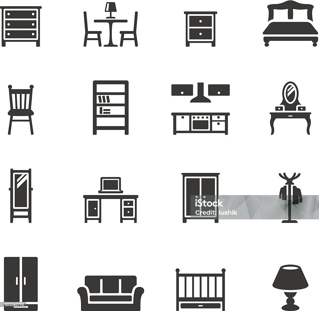 Soulico icons - Furniture Soulico collection - Furniture icons. Icon Symbol stock vector