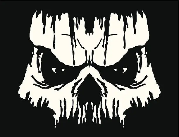 Vector illustration of grunge skull