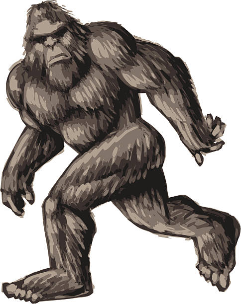 painted bigfoot - yeti stock illustrations