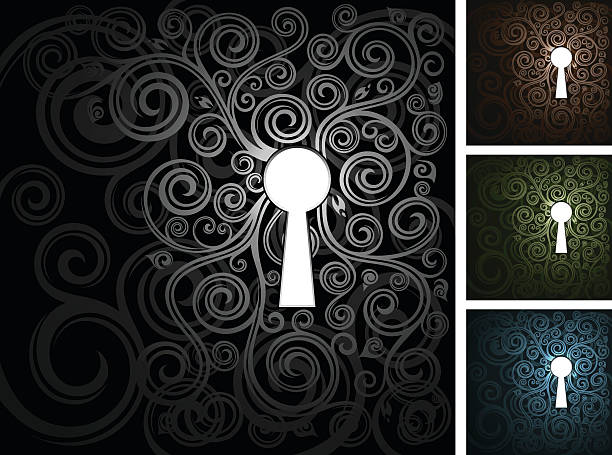 Backgrounds with keyhole vector art illustration
