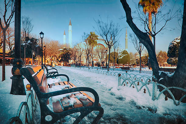 istock Snowy view of Hagia Sophia 503268564