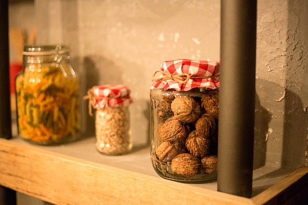 istock Vintage Kitchen Hutch with ingredients in jars 503270926