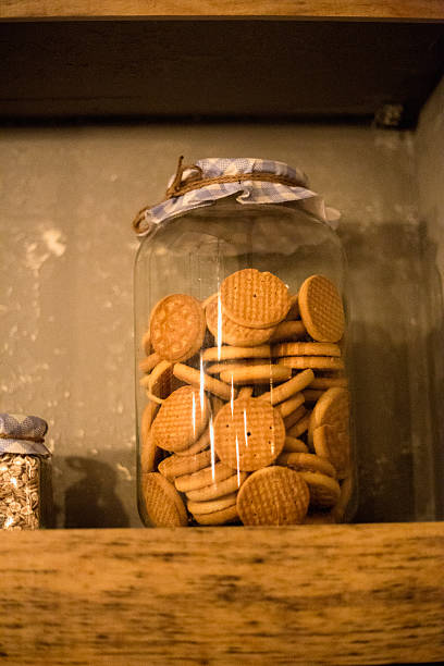 Vintage Kitchen Hutch with cakes in a jar