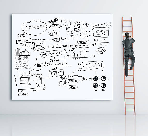 istock businessman climbing on ladder 503275508