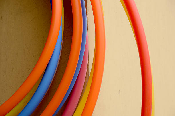 Collection of curved plastic tubes