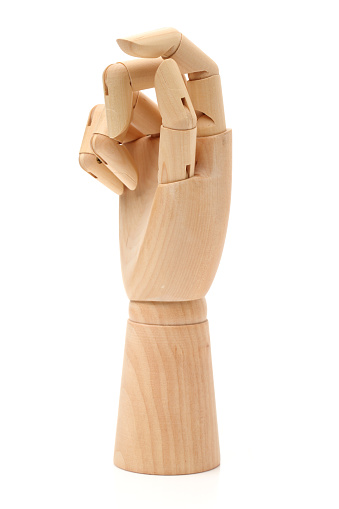 Wooden hand Artificial isolated with white background