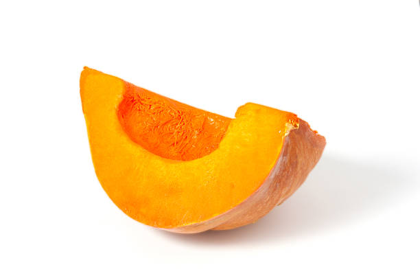 part of the pumpkin on a white background, clipping path.