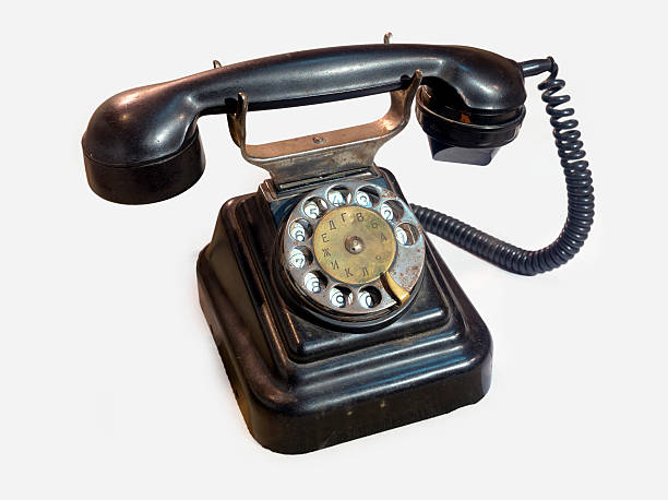 istock Old rotary phone on a white background. 503280410