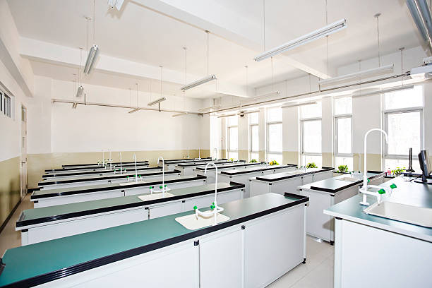 Scientific experiments of the classroom stock photo