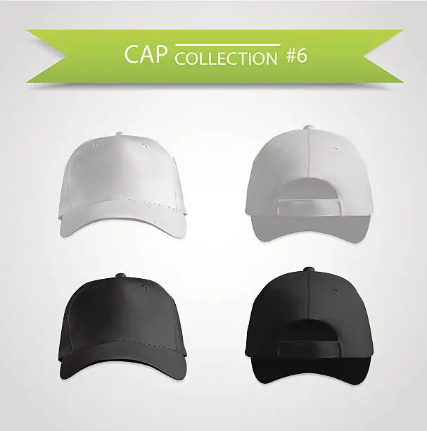 Vector illustration of Baseball cap collection for branding