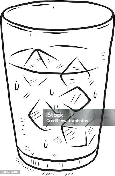 Glass Of Cool Water Stock Illustration - Download Image Now - Black And White, Clean, Drinking Water