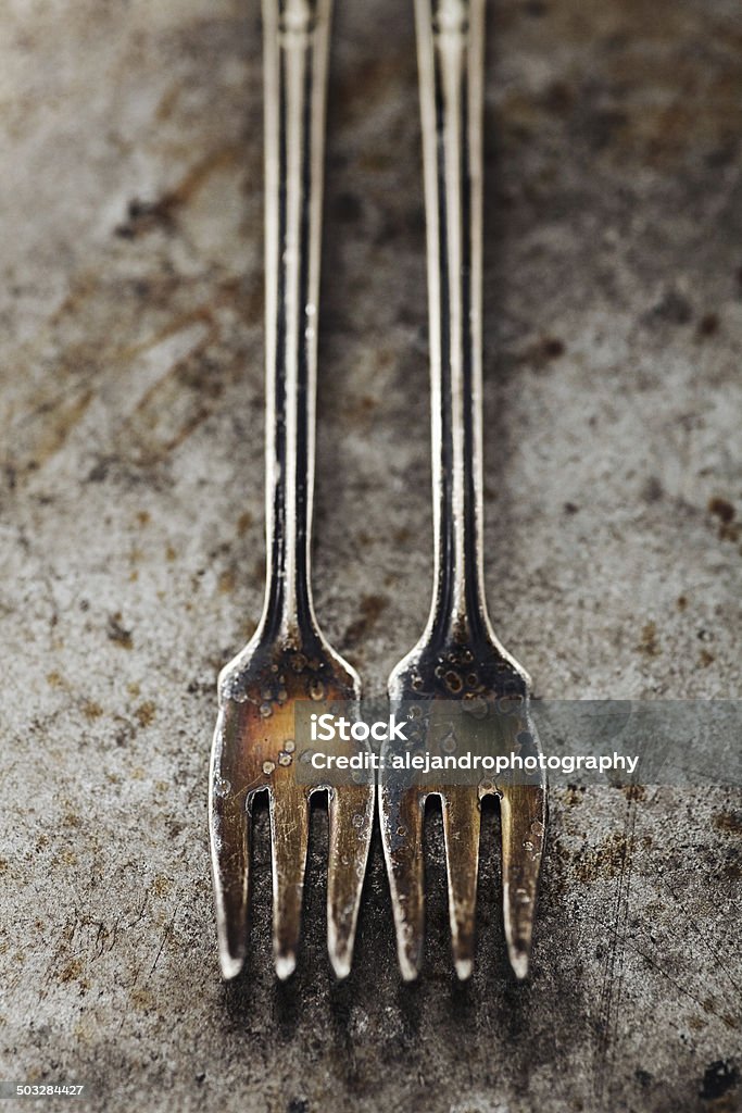 Vintage forks - Foto stock royalty-free di Argentato