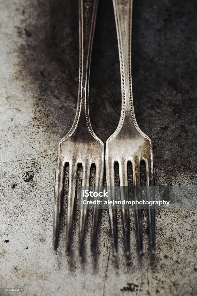 Vintage forks - Foto stock royalty-free di Argentato