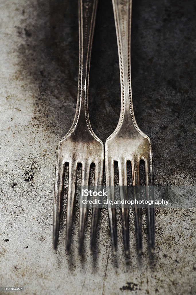 Vintage forks - Foto de stock de Antigo royalty-free