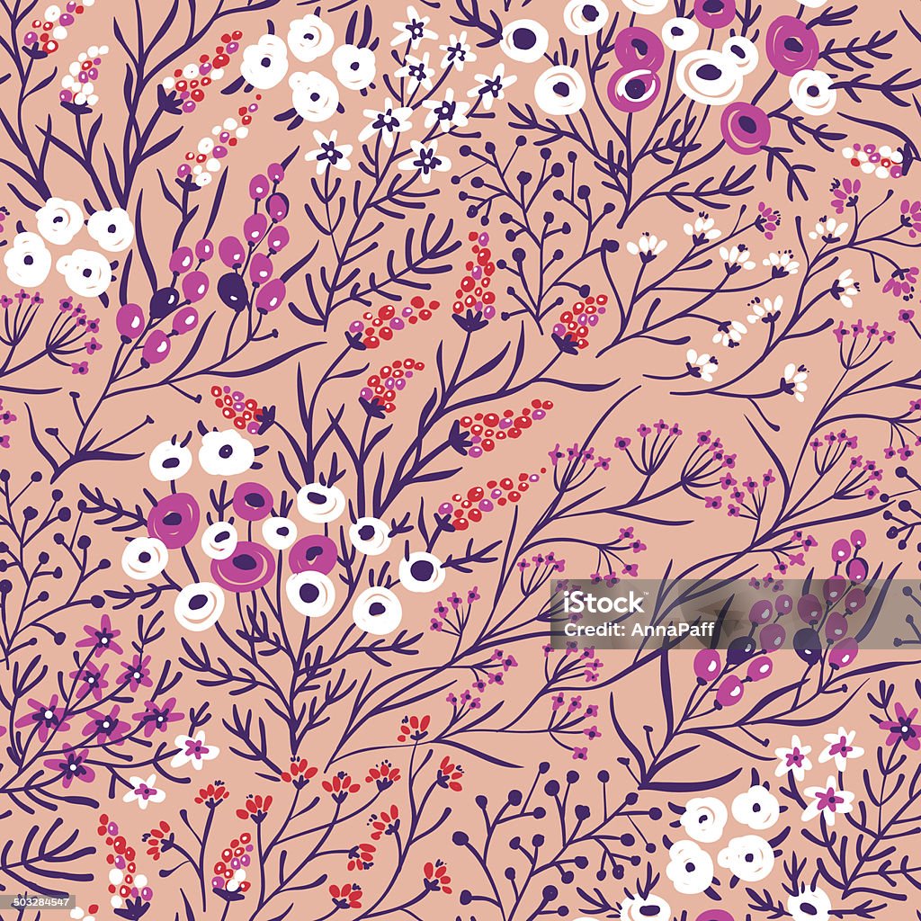 vector floral seamless pattern vector floral seamless pattern with colored summer blooms and plants Backgrounds stock vector