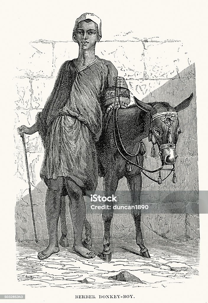 Berber Esel Jungen - Lizenzfrei Algerien Stock-Illustration