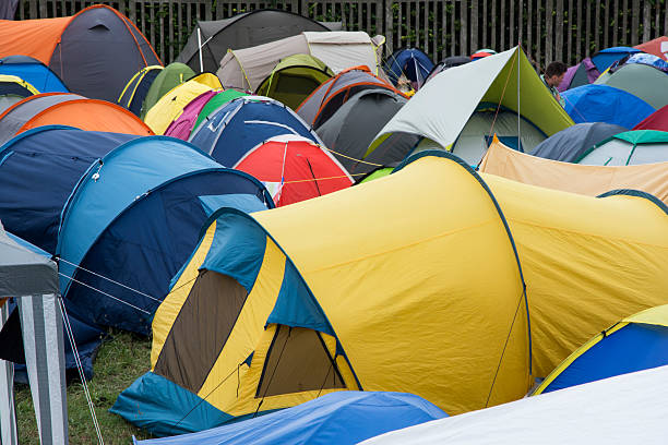 istock Colorful tents on a cloudy day 503286145