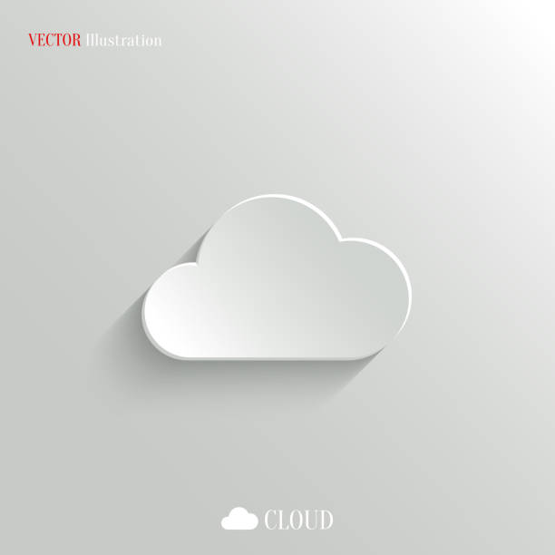 vektor-illustration von cloud icon on white - computer graphic digitally generated image three dimensional shape isolated on white stock-grafiken, -clipart, -cartoons und -symbole