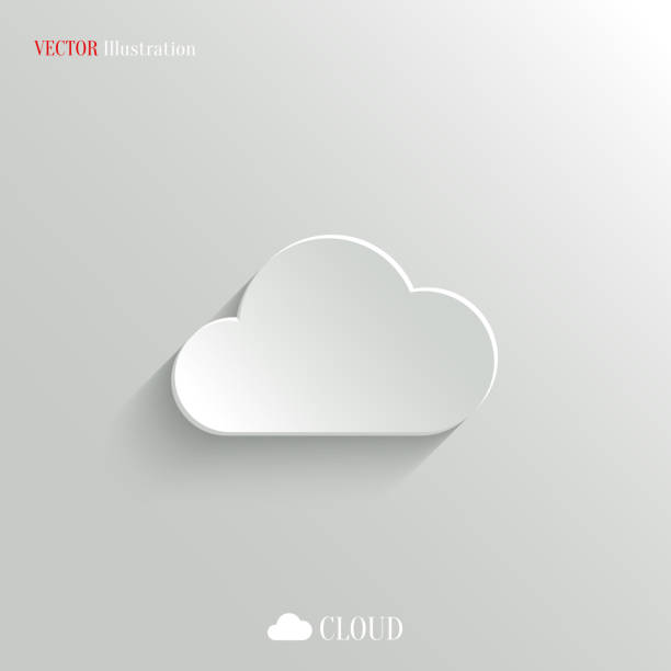 ilustracja wektorowa z chmura ikona na białym tle - cloud three dimensional symbol technology stock illustrations
