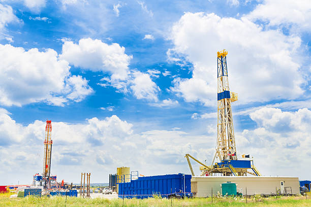Two Texas Shale Oil Rigs shot during Daytime.