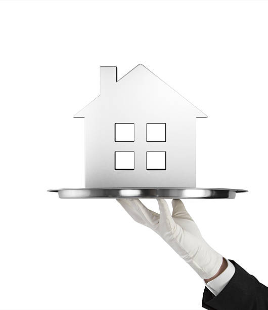 istock silver plate with metal house 503288503