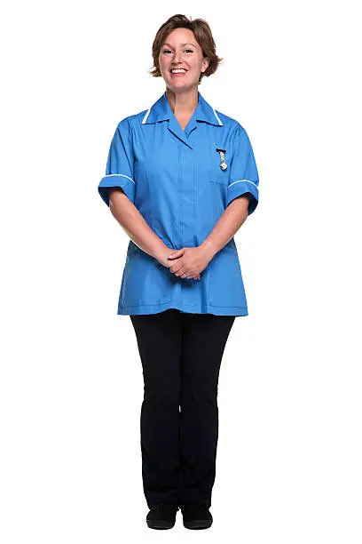 Photo of Female nurse isolated on white