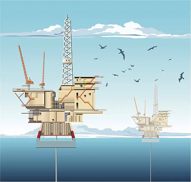Vector illustration of Oil Platforms