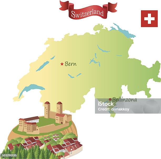 Switzerland Bellinzona Stock Illustration - Download Image Now - Map, Swiss Culture, Switzerland