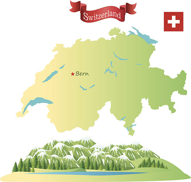 ilustrações de stock, clip art, desenhos animados e ícones de suíça, alpes - map switzerland swiss culture zurich