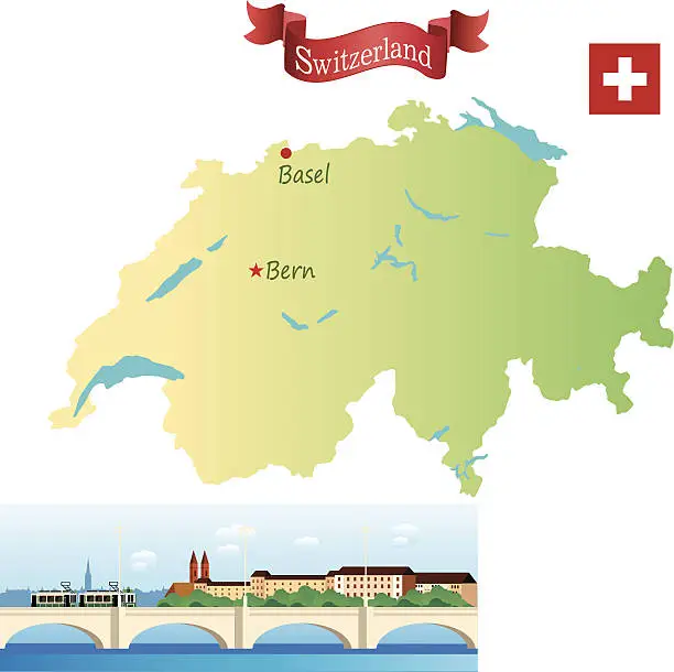 Vector illustration of Switzerland, Basel