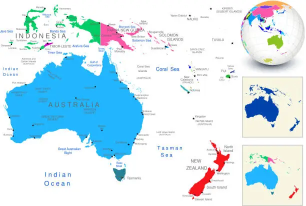 Vector illustration of World Geography Australia