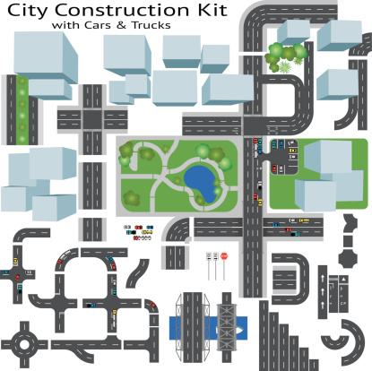 Build your own city, grouped and layered, see my portfolio for other kits