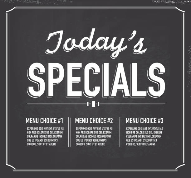 Chalkboard style text template Today's Special design Chalkboard style text template Today's Special design. todays special stock illustrations