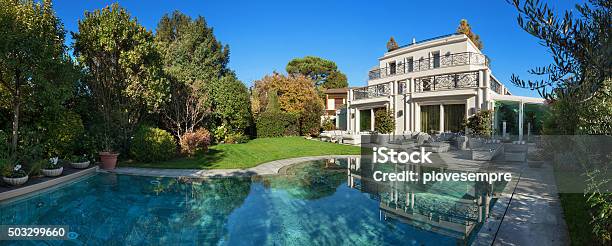 Beautiful House With Pool Stock Photo - Download Image Now - Luxury, Mansion, Swimming Pool