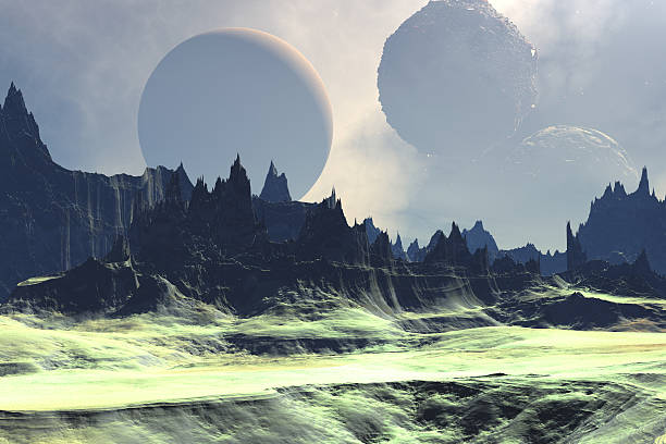 istock Fantasy alien planet. Rocks and sky 503300842