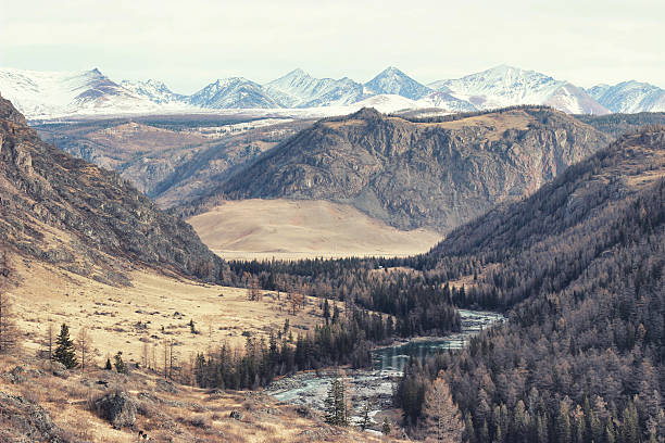 Autumn mountain landscape. Altai mountains. stock photo