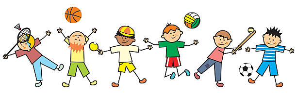 Jumping boys Jumping boys, vector icon. Happy kids. table tennis funny stock illustrations