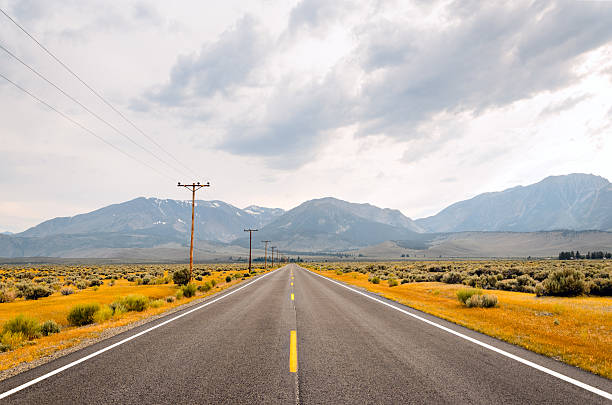 istock Empty straight highway in the West, California, US 503302138